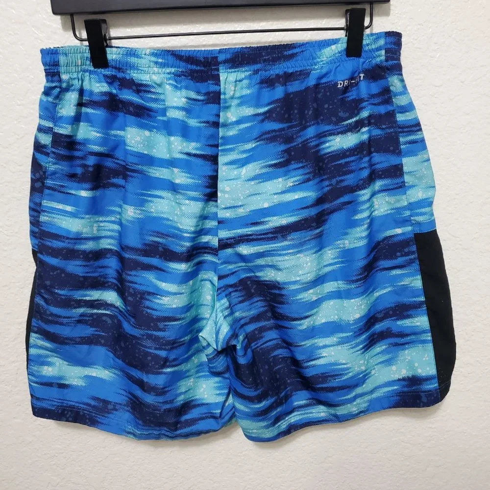 Nike swim shorts board shorts blue stripe geometric